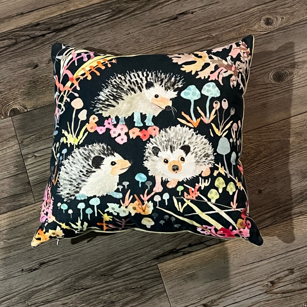 Source Unknown Hedgehog Pillow - Black and Multicolor